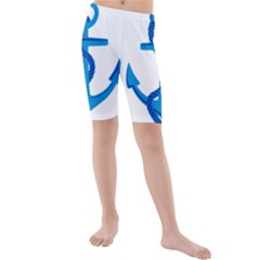 Blue Anchor Kid s Mid Length Swim Shorts by TRENDYcouture