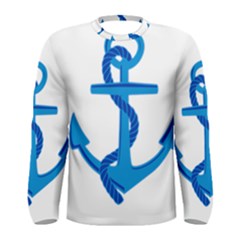 Blue Anchor Men s Long Sleeve Tee by TRENDYcouture