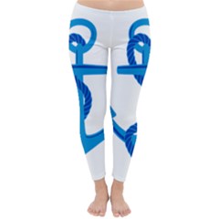 Blue Anchor Winter Leggings  by TRENDYcouture