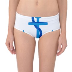 Blue Anchor Mid-waist Bikini Bottoms by TRENDYcouture