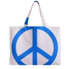 Blue Peace Zipper Mini Tote Bag by TRENDYcouture