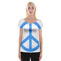 Blue Peace Women s Cap Sleeve Top by TRENDYcouture