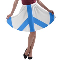 Blue Peace A-line Skater Skirt by TRENDYcouture