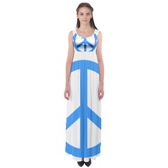 Blue Peace Empire Waist Maxi Dress by TRENDYcouture