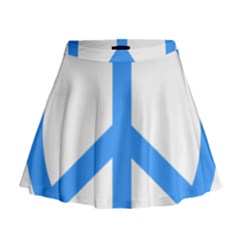 Blue Peace Mini Flare Skirt by TRENDYcouture