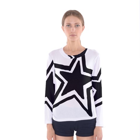Double Star Women s Long Sleeve Tee by TRENDYcouture
