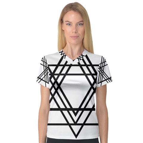 Triangles Women s V-neck Sport Mesh Tee by TRENDYcouture