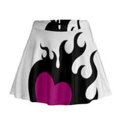 Heartflame Mini Flare Skirt by TRENDYcouture