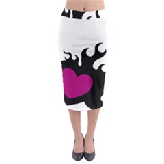 Heartflame Midi Pencil Skirt by TRENDYcouture