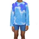 Powder Blue And Indigo Sky Pillow Kid s Long Sleeve Swimwear View1