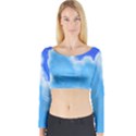 Powder Blue And Indigo Sky Pillow Long Sleeve Crop Top View1