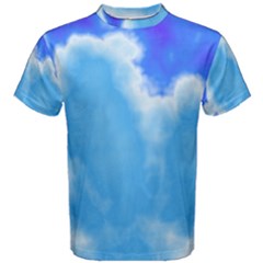 Powder Blue And Indigo Sky Pillow Men s Cotton Tee by TRENDYcouture