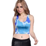 Powder Blue And Indigo Sky Pillow Racer Back Crop Top