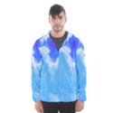 Powder Blue And Indigo Sky Pillow Hooded Wind Breaker (Men) View1