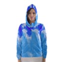 Powder Blue And Indigo Sky Pillow Hooded Wind Breaker (Women) View1