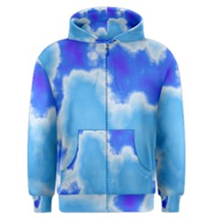 Powder Blue And Indigo Sky Pillow Men s Zipper Hoodie