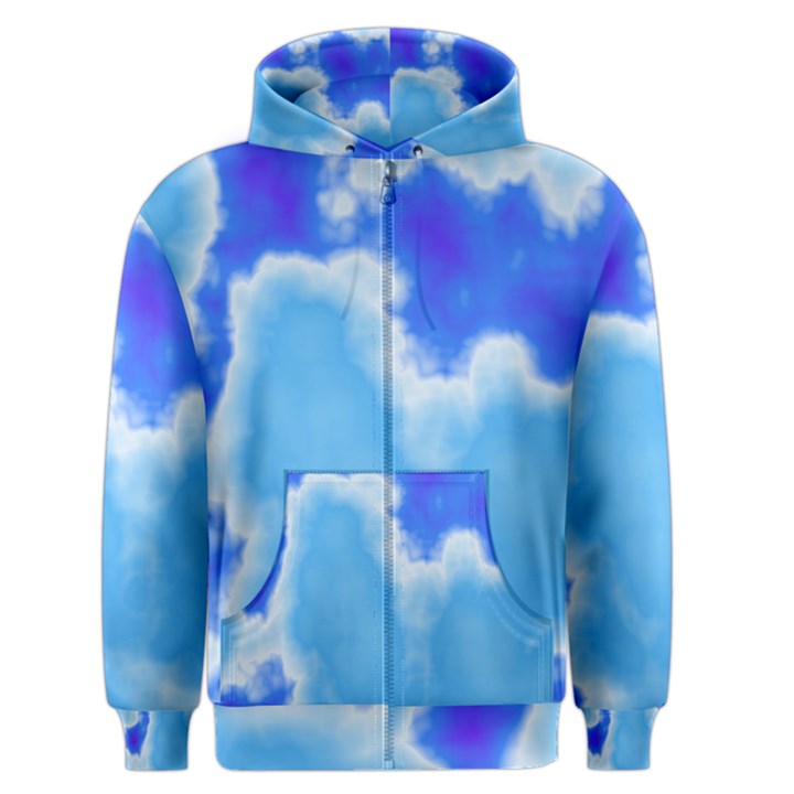 Powder Blue And Indigo Sky Pillow Men s Zipper Hoodie