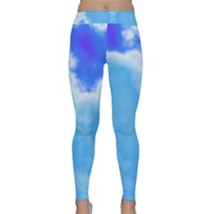 Powder Blue And Indigo Sky Pillow Yoga Leggings by TRENDYcouture