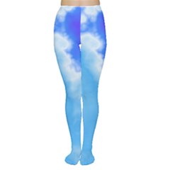 Powder Blue And Indigo Sky Pillow Women s Tights by TRENDYcouture