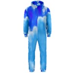 Powder Blue And Indigo Sky Pillow Hooded Jumpsuit (Men) 