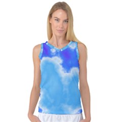 Powder Blue And Indigo Sky Pillow Women s Basketball Tank Top by TRENDYcouture