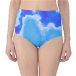 Powder Blue And Indigo Sky Pillow High-Waist Bikini Bottoms