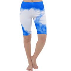 Blue Cloud Cropped Leggings  by TRENDYcouture
