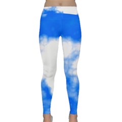 Blue Cloud Yoga Leggings by TRENDYcouture