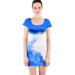 Blue Cloud Short Sleeve Bodycon Dress