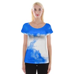 Blue Cloud Women s Cap Sleeve Top by TRENDYcouture