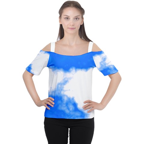 Blue Cloud Women s Cutout Shoulder Tee by TRENDYcouture