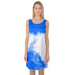 Blue Cloud Sleeveless Satin Nightdress by TRENDYcouture