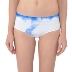 Blue Cloud Mid-waist Bikini Bottoms by TRENDYcouture