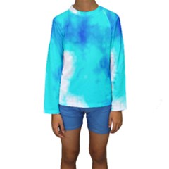 Turquoise Sky  Kid s Long Sleeve Swimwear by TRENDYcouture