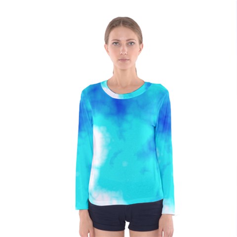 Turquoise Sky  Women s Long Sleeve Tee by TRENDYcouture