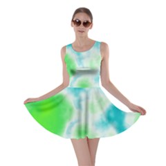 Turquoise And Green Clouds Skater Dress by TRENDYcouture