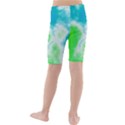 Turquoise And Green Clouds Kid s Mid Length Swim Shorts View2