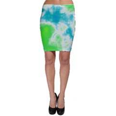 Turquoise And Green Clouds Bodycon Skirt by TRENDYcouture