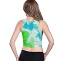 Turquoise And Green Clouds Racer Back Crop Top View2