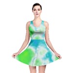 Turquoise And Green Clouds Reversible Skater Dress