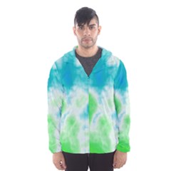Turquoise And Green Clouds Hooded Wind Breaker (men) by TRENDYcouture