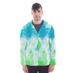 Turquoise And Green Clouds Hooded Wind Breaker (Men)