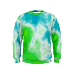 Turquoise And Green Clouds Kids  Sweatshirt by TRENDYcouture