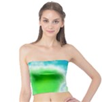 Turquoise And Green Clouds Tube Top