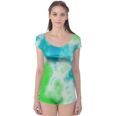 Turquoise And Green Clouds Boyleg Leotard (ladies) by TRENDYcouture