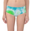 Turquoise And Green Clouds Mid-Waist Bikini Bottoms View1