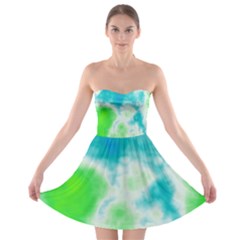 Turquoise And Green Clouds Strapless Dresses by TRENDYcouture