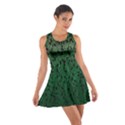 Green Ombre Feather Pattern, Black, Racerback Dresses View1