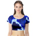Blues Short Sleeve Crop Top (Tight Fit) View1