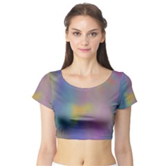 Mystic Sky Short Sleeve Crop Top (tight Fit) by TRENDYcouture